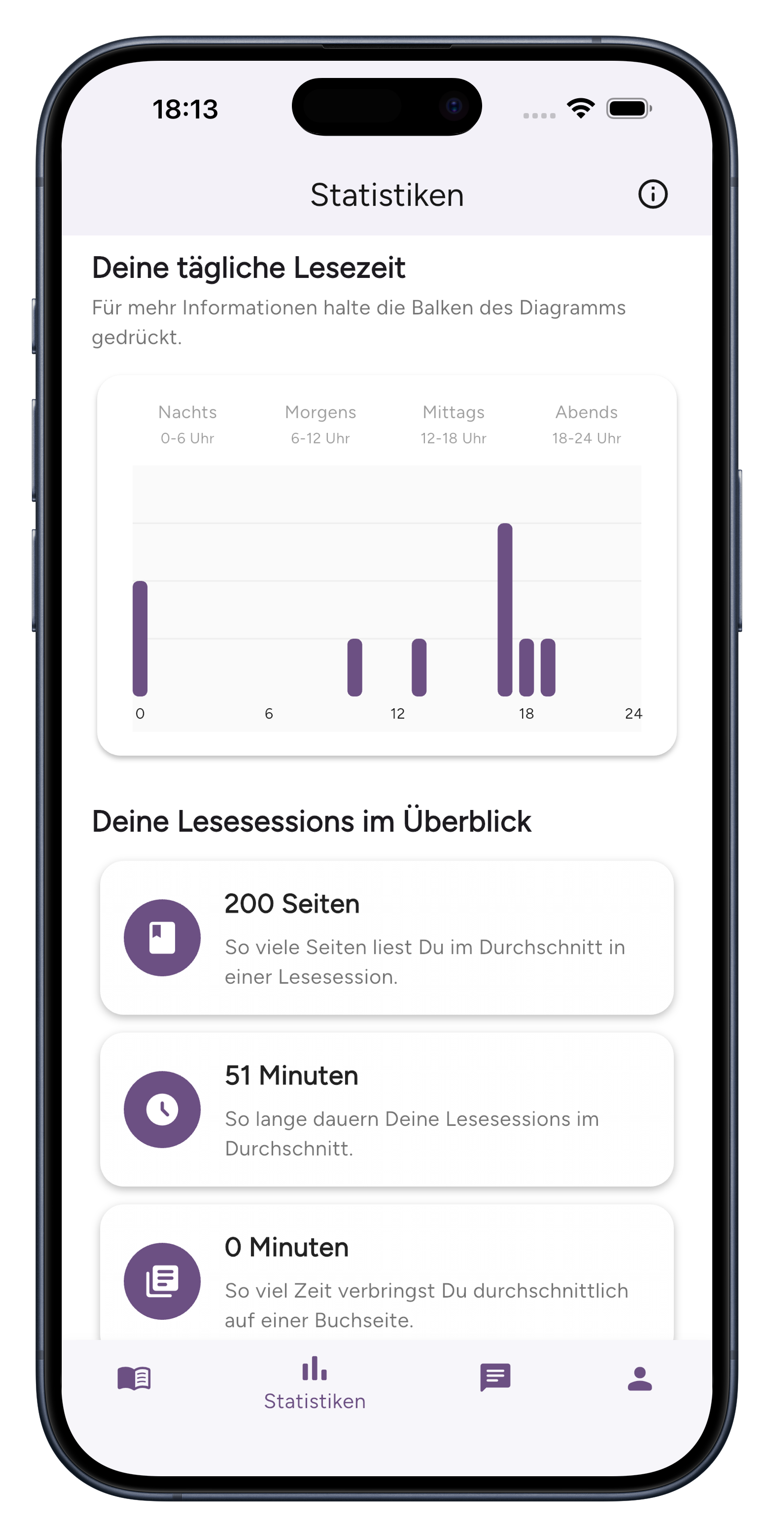 Menüansicht in BookPairs